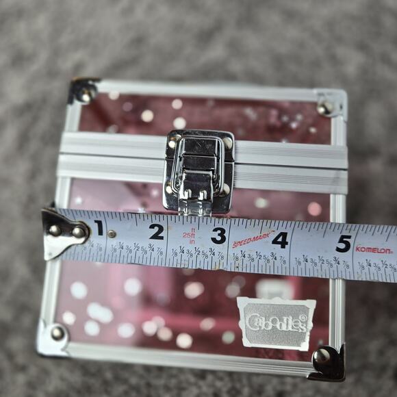 Caboodles Pink Plastic Case w Silver Accents & Iridescent Stars Suitcase Logo - Picture 3 of 9